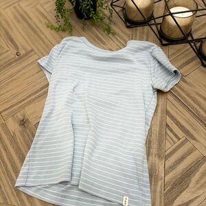 Abercrombie kids Light Blue Striped tee 11/12